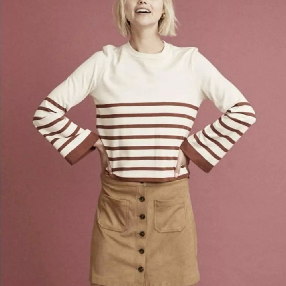 Marine Layer Skirt Womens 2 Tan Myra Skirt Faux Suede Preppy Coastal Cowgirl - Picture 9 of 9